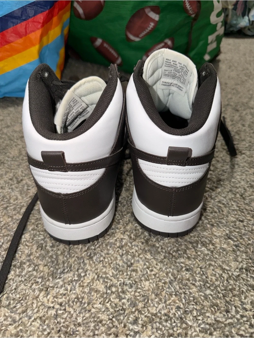 Nike Dunk High Sneakers - White & Dark Brown